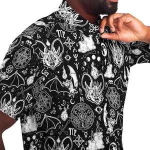 Mystic Bats Button Down Style Shirt, Goth Shirt, Dark Magic Clothing,  Dark art art Party unisex shirt