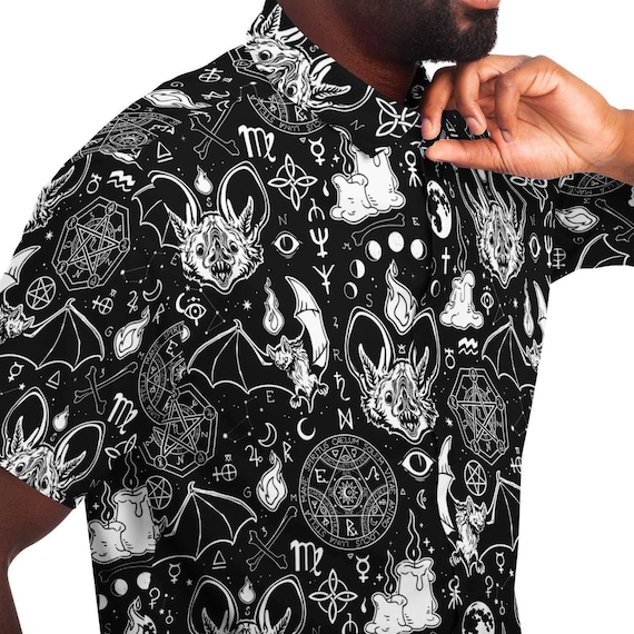 Mystic Bats Button Down Style Shirt Goth Shirt Dark Magic Clothing Dark art art Party camiseta unisex Etsy Mexico