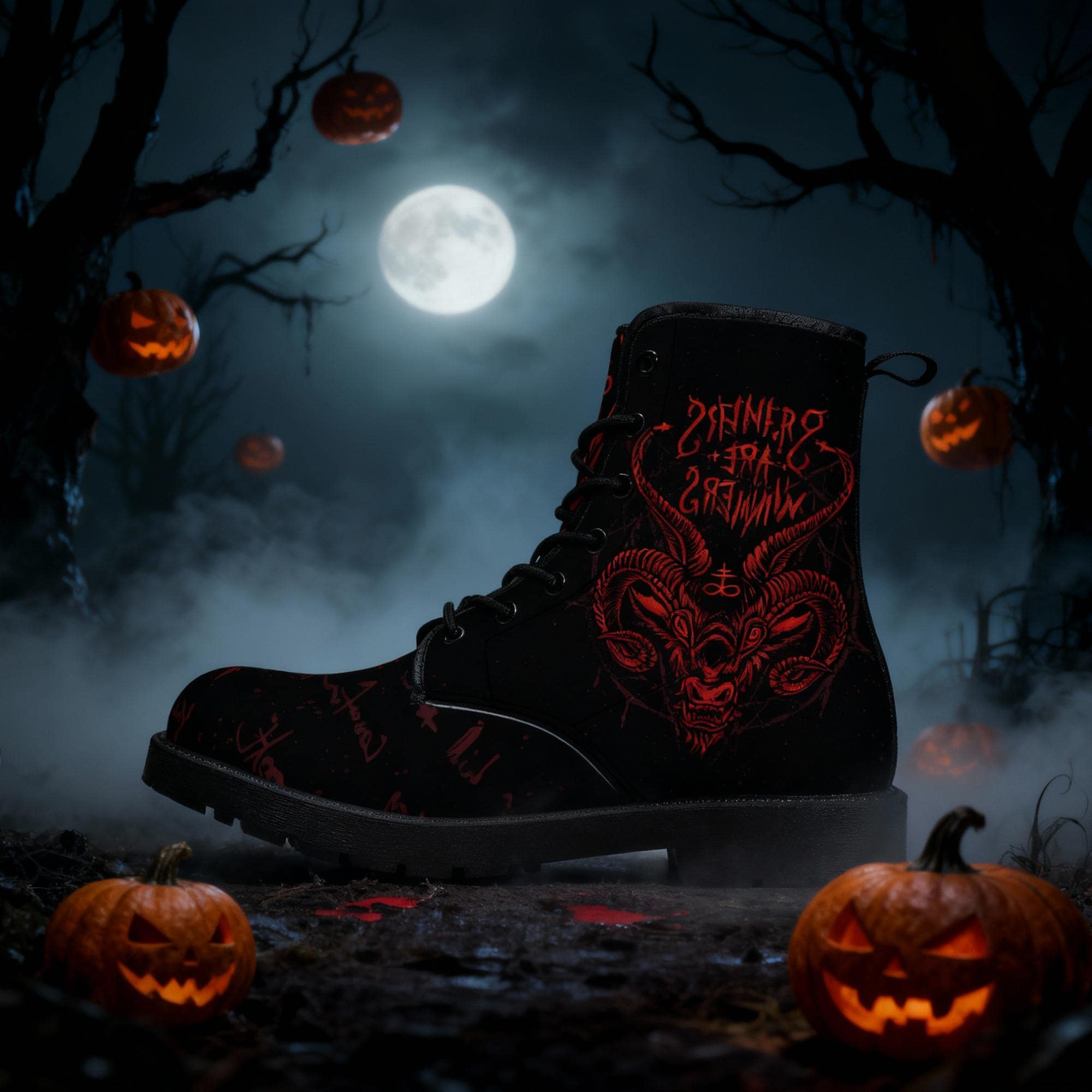 Sinners Are Winners Vegan Leather Combat Boots, All-season