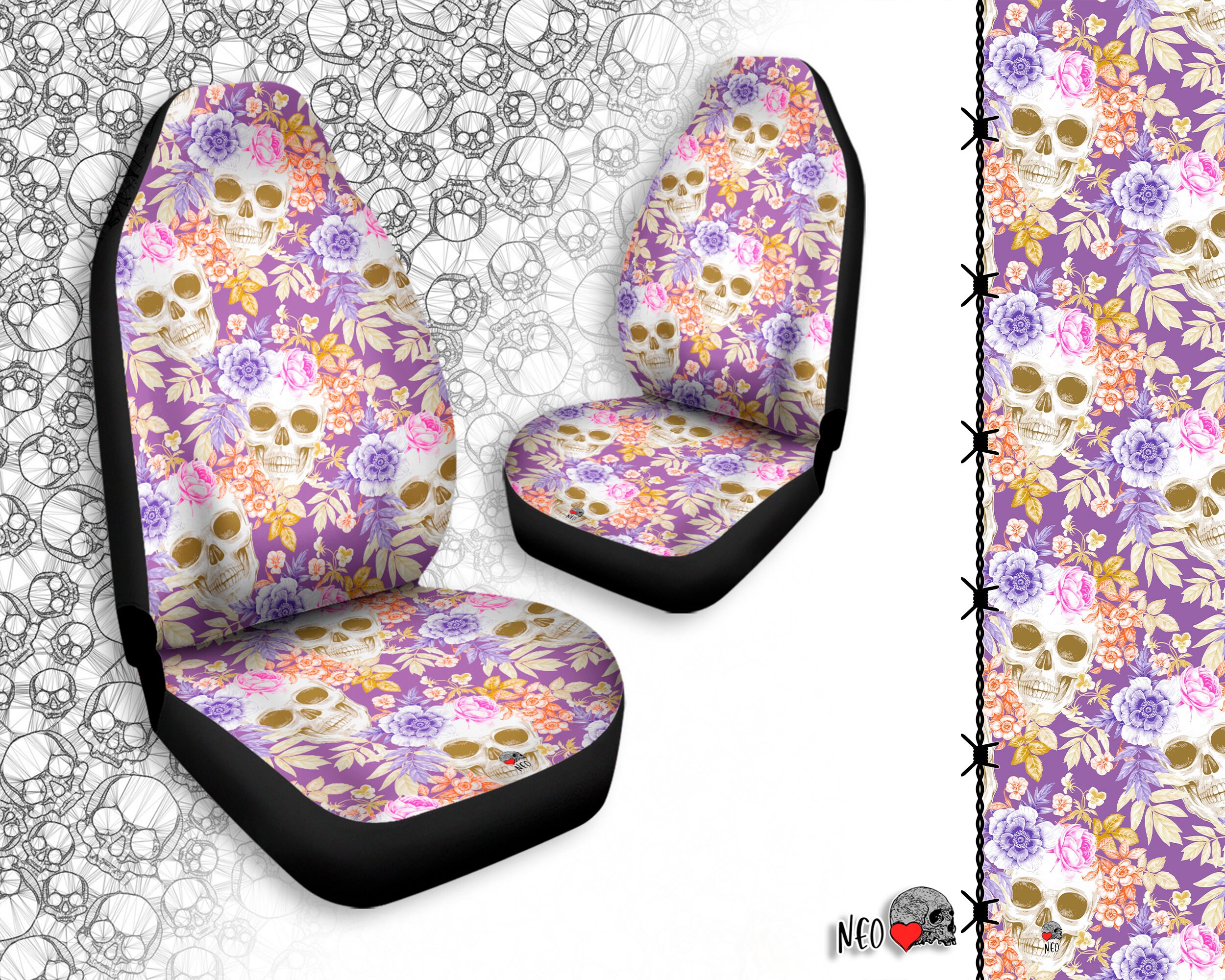 Pastel Goth Gentle Oblivion Car Seats Covers Skulls and Etsy