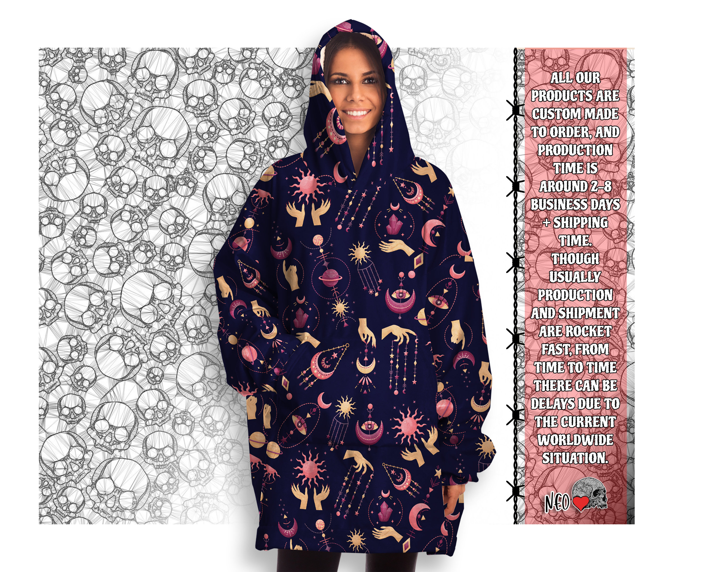 Witchcraft Wisdom Snug Hoodie Blanket: Astrology Oversized
