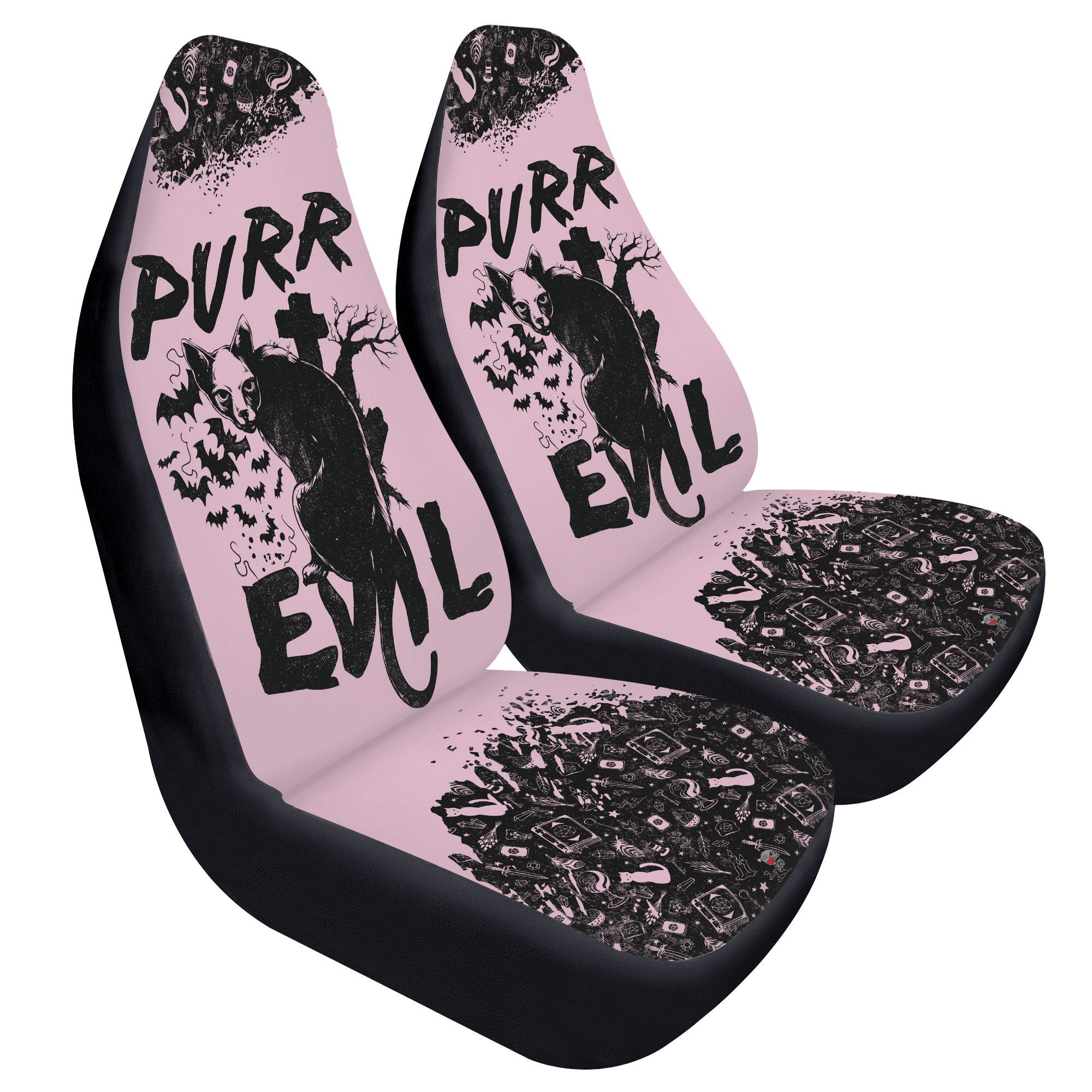 Occult Cat Pastel Goth Car Seats Covers, Grunge Gothic Car Seats Protector,  Halloween Vamp Car Accessories, Magic Signs Witchy Halloween -  UK