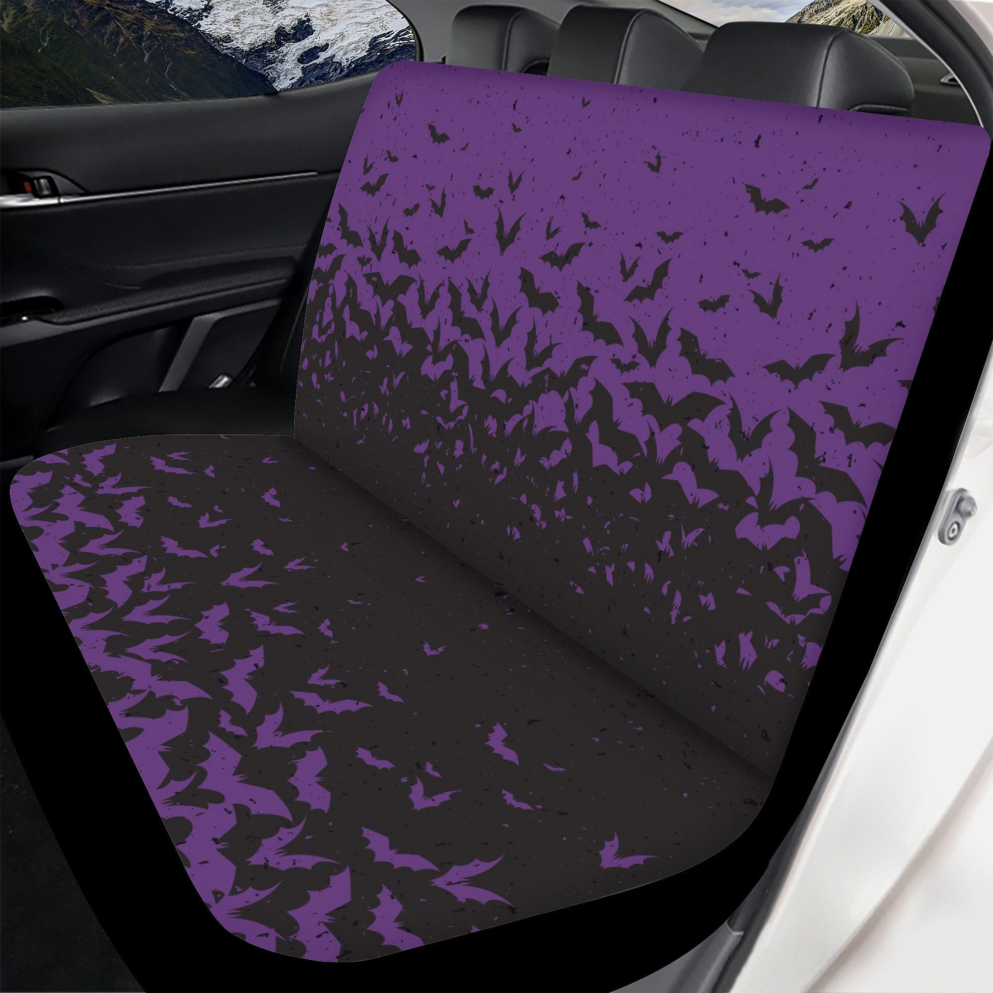  ZPINXIGN Witchcraft Bat Car Rear Seat Covers Purple Bench Seat  Covers for Trucks Gothic Car Accessories Back Seat Protector Universal Fit  Truck SUV : Automotive