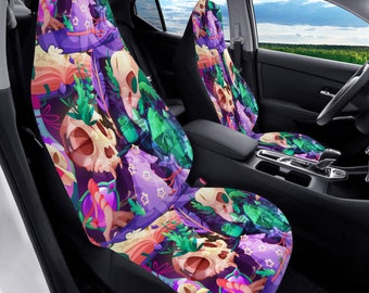 Pastel Goth Car Seat Covers: Witchcraft Style Auto Decor