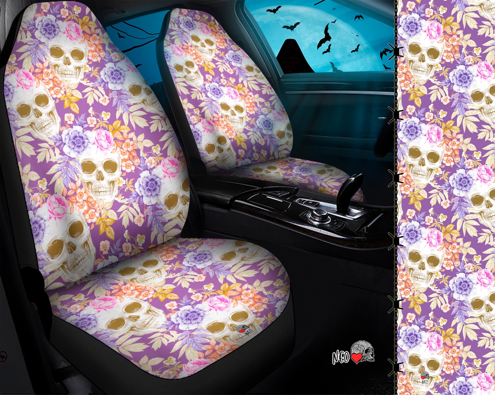 Pastel Goth Gentle Oblivion Car Seats Covers Skulls and Etsy