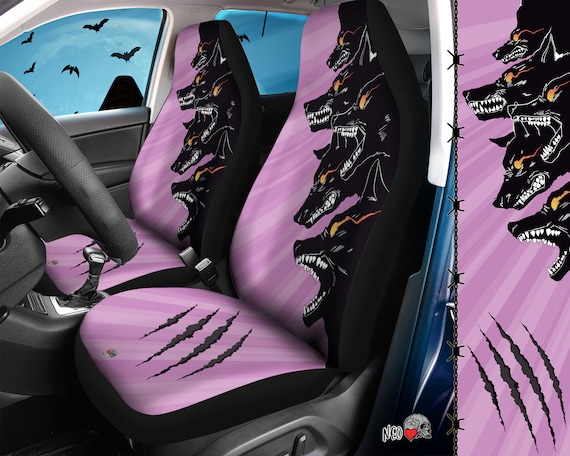 Wolf Pack Car Seats Covers Grunge Gothic Car Seats Protector Halloween Vamp  Car Accessories Fierce Beast 