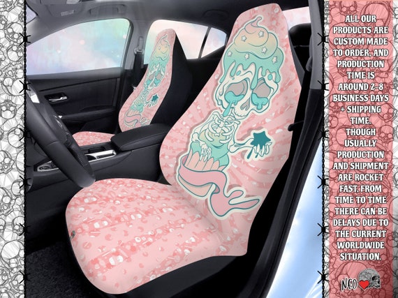 Pastel Goth Car Accessories, Sad Cookie Car Seat Covers, Halloween Wicked Car  Accessories, Edgy Girl Goth Car Accessory 