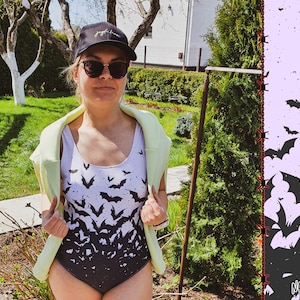 Bat Swarm Swimsuit | Pastel Goth vamp gothic mom | Aesthetic underwear