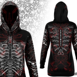 Anonymous Cyberwear Longline Hoodie | Cyberpunk clothing | techwear anime hoodie