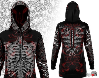 Anonymous Cyberwear Longline Hoodie | Cyberpunk clothing | techwear anime hoodie