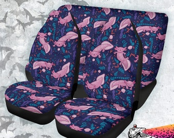 Cute amphibian axolotl Car Seat Cover Set, Unique gift for animal lover Car Accessories