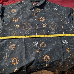 Celestial Button Down Style Shirt, Goth Shirt, Sun Moon Clothing, Dark art Party unisex shirt image 10