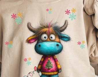 Highland Cow SweatshirtHighland Cow CrewneckCute Cow HoodieWestern CrewneckHighland Cow ShirtCow Gifts, Cow Shirt