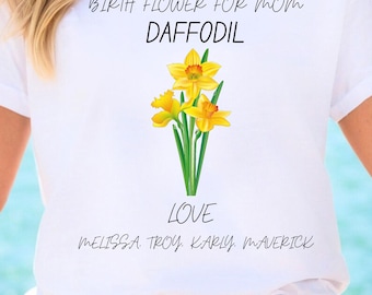 Anpassad födelsemånadströjaFödelseblomströjaFödelseblomströjaMormors trädgårdPersonlig mammapresentMormors mors dag-present