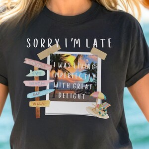 Przepraszam za spóźnienie. Byłem Dilly Dallying Goose T, Floral Goose T, Sarcastic Retro T, Funny Mama shirt, Boho Floral, Preppy Girly Shirt Design