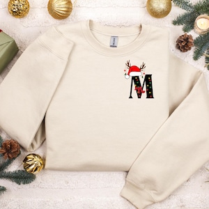 Holiday Monogrammed Long Sleeve Tee/Reindeer Tee/Sants Hat Tee/ Christmas Tree monogrammed Tee/Elf Monogrammed Tee/Youth -Adult 3X