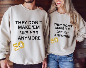 Camiseta 50º aniversário de casamento, presente de aniversário para casal, presente de 50º aniversário, camiseta 50 anos juntos, somos dourados juntos 50 anos