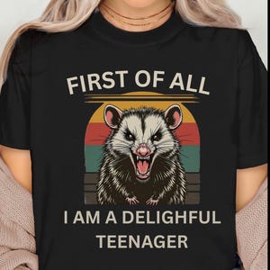 Tout d'abord, je suis un délice sarcastique chemise amateur d'opossum en colère, chemise sarcastique mignonne, amour de soi sarcastique, chemise sarcasme