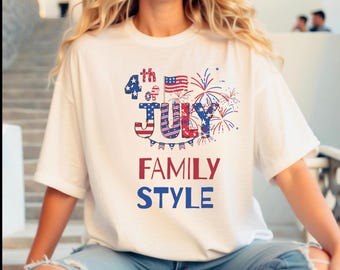 Familie 4 juli, Fourth Of July-bemanning, Independence Day, 4 juli-bemanning, familieshirt, patriottisch T-shirt