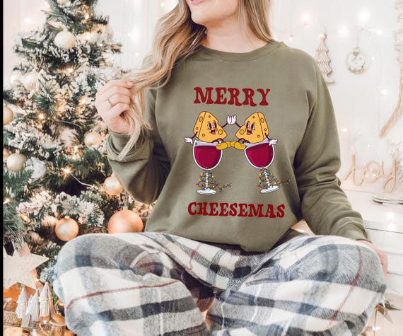 Merry Cheesemas Women's Christmas sweetshirt