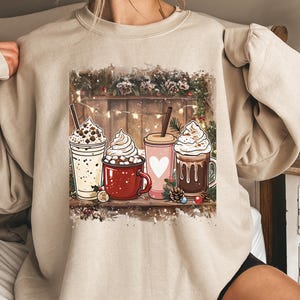 merry mugs of cheer Christmas coffee sweatshirt, holiday coffe shirt coffee lover gift,group christmas shirt, cute office staff coffee shirt