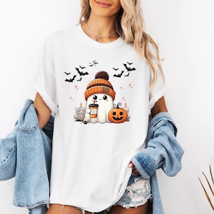 Halloween Ghost Comfort Colors Shirt, Cute Ghost Shirt, Womens Halloween Shirt, Cute Fall Shirt, Spooky Season Shirt, Gift For Halloween