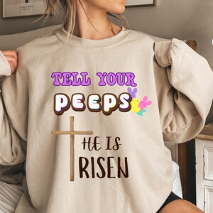 Jesus is Risen Tell Your Peeps Shirt, Easter Jesus Kid Shirt, Cute Bunny Peep Shirt, Easter Toddler Shirt, Christian Kids Gift,Toddler Shirt