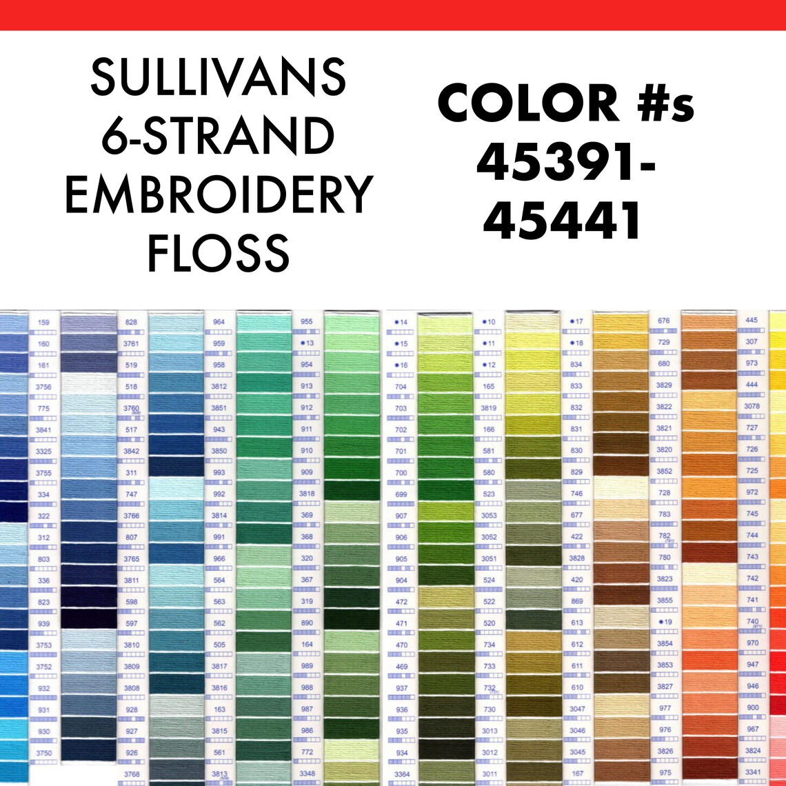 Sullivans Embroidery Floss colors 45391 through 45441 Etsy