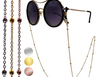 Elegante Brillenkette TAHITI mit kleinen Perlen