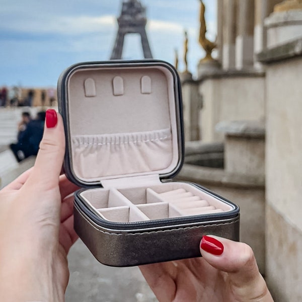 Reise Schmuckkästchen PARIS kleine Schmuckbox für Ohrringe, Ringe, Ketten