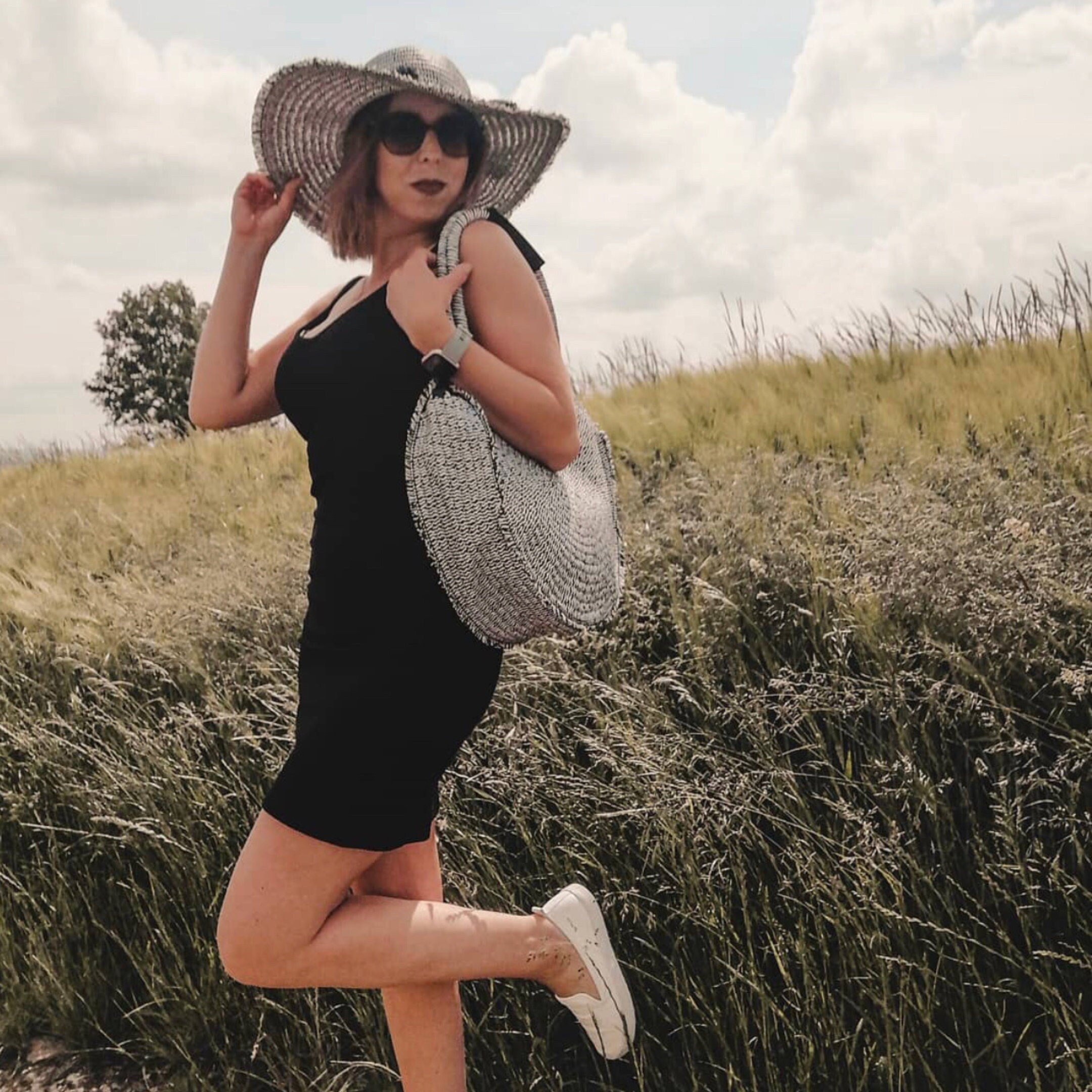 Round straw bag VENEZIA