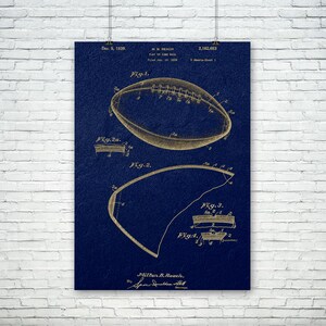 Impresión de patente de fútbol vintage/Diseño de fútbol americano/Diseño de balón de fútbol americano/Póster de fútbol imprimible/Descarga digital