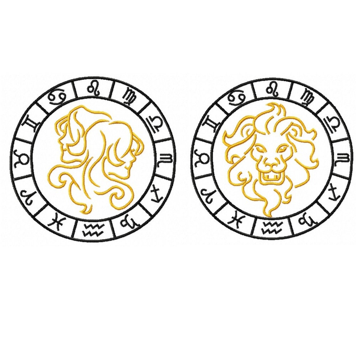 Zodiac signs pack 12 machine embroidery designs 3 sizes Etsy