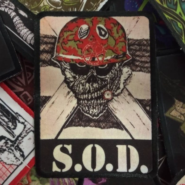 S.o.d sew on patch band rock metal merch jacket accessories tour thrash crossover grind core  crust punk skate m.o.d