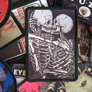 Tarotkaart schedels skeletten naai op patch. metal black death heks gothic emo rock