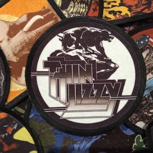 Dunne Lizzy-patch op de band. Rock, metal, accessoires jasfestival