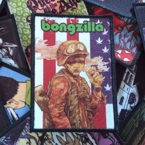 Toppa da cucire Bongzilla: accessorio per giacca di una rock band
