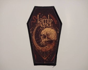 Lamb of God Coffin Sew-On Patch: Rock Metal Band
