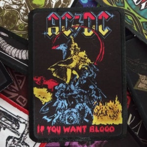 Acdc sew on patch band rock metal merch jacket accessories tour