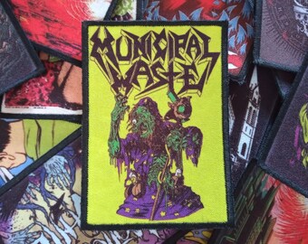 Municipal Waste Patch Slime And Punishment Band Logo, Offiziell, Gewebt, Zum Aufnähen