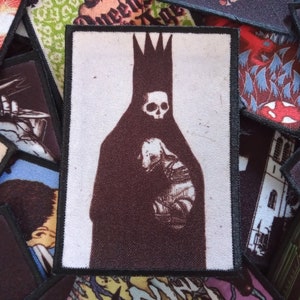 Tarot Karte Patch zum Aufnähen. Metal Schwarze Totenhexe Gothic Emo Rock