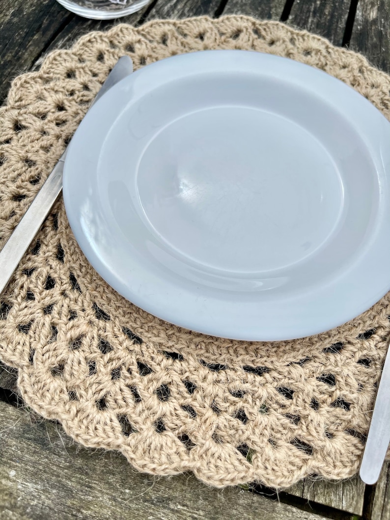 Doilies Jute Placemats round Placemats Crochet Jute Rope Etsy