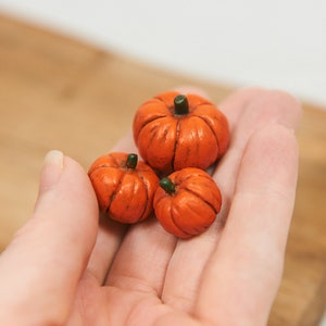 Mini Clay Pumpkin Halloween Decorations - Set of 3