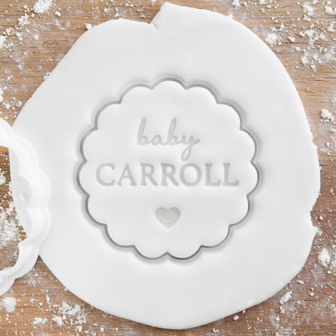 Personalised Baby Name Cookie Cutter and Fondant Stamp, Baby Shower ...