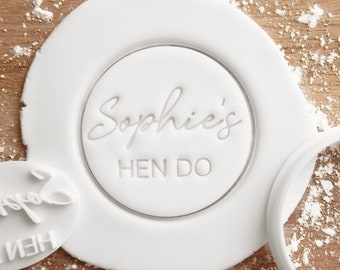 Personalised Hen Do Cookie Stamp and Cutter - Hen Do Cookie Favours