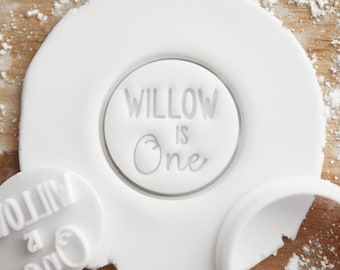 Personalised Birthday Name and Age Cookie Cutter and Fondant Stamp