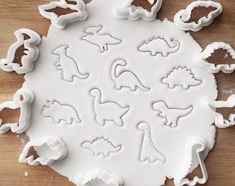 Dinosaur Cookie Cutters, Dino Shaped Cutters, Mini to Large Dinos for Biscuits or Jewellery