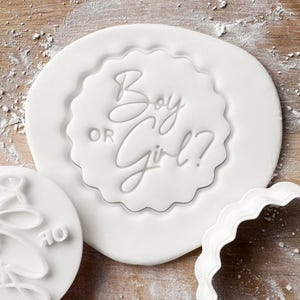 Boy or Girl, Baby Girl & Baby Boy Cookie Cutter and Fondant Stamp, Baby Shower, Gender Reveal Party Favours, Biscuit Gift