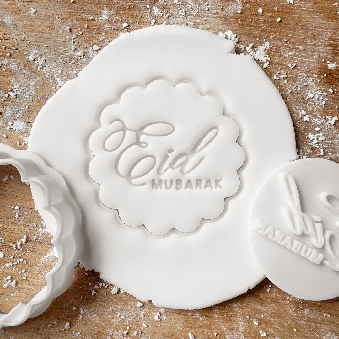 Eid Mubarak Uitsteekvormen, 8 stuks Ramadan koekjessnijders, 3D Eid Element koekjesstempel, uitsteekvormpjes, kinderkoekjesvorm voor islamitische Mubarak Ramadan decoratie, koekjesbakken