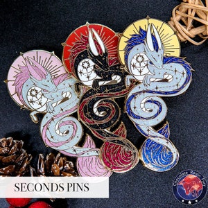 Draco Constellation **SECONDS** Enamel Pin - 75mm/2.95&quot; Tall Draco enamel pin, Dragon Constellation Pin Badge, Dragon Pin Badge